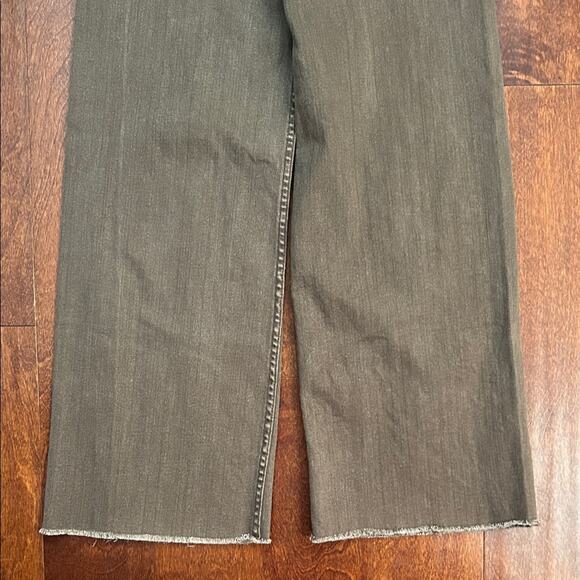 Miou Muse Straight Wide Leg Denim Pants in Mushroom, Size Small (XS Waist) - Picture 5 of 15